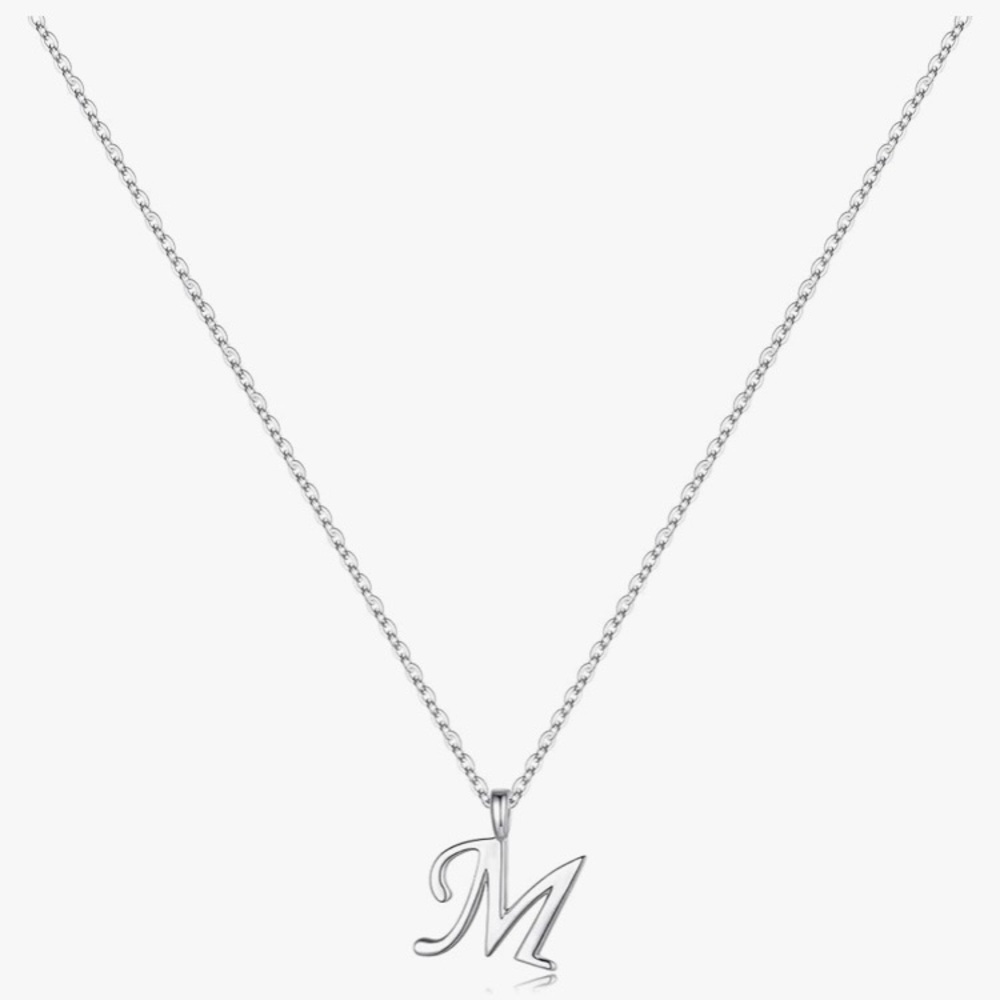 Yoosteel S925 Sterling Silver Initial M Necklace - Picture 3 of 3